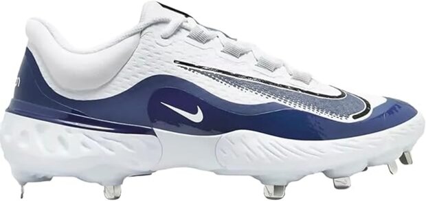  Nike Huarache Elite 4 Low White/Midnight Navy Metal Cleats