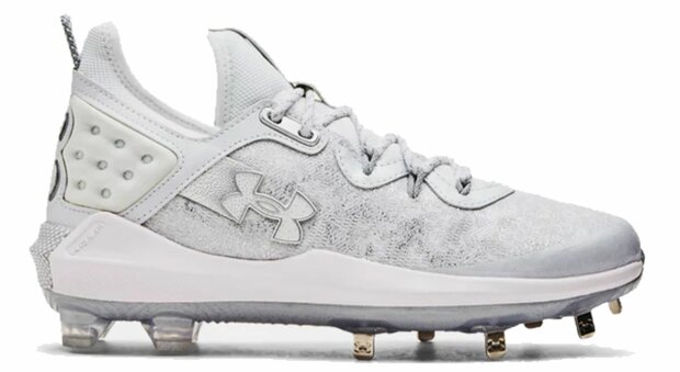 Under Armour Harper 8 White/Silver Metal Cleats