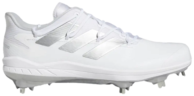 Adidas Afterburner 8 White/Silver Metallic Metal Cleats