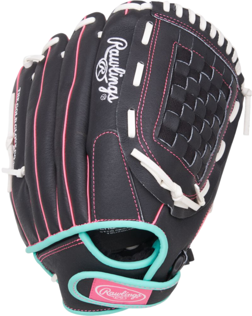 Rawlings Sure Catch Softball 12" Youth Glove Black/Mint/Pink RHT