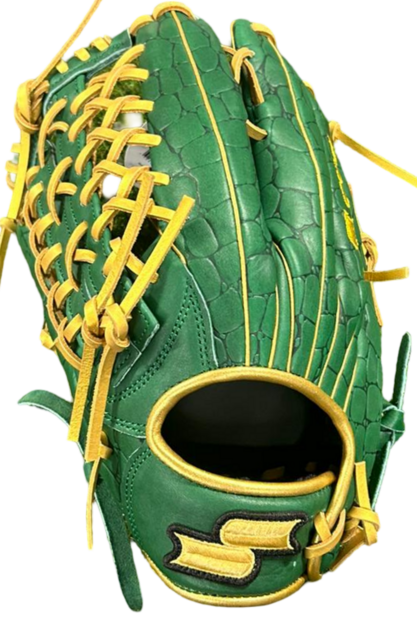 SSK EBC50 12.75" Outfield Glove Crocodile Pattern Dark Green/Gold LHT