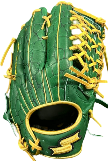 SSK EBC50 12.75" Outfield Glove Crocodile Pattern Dark Green/Gold RHT