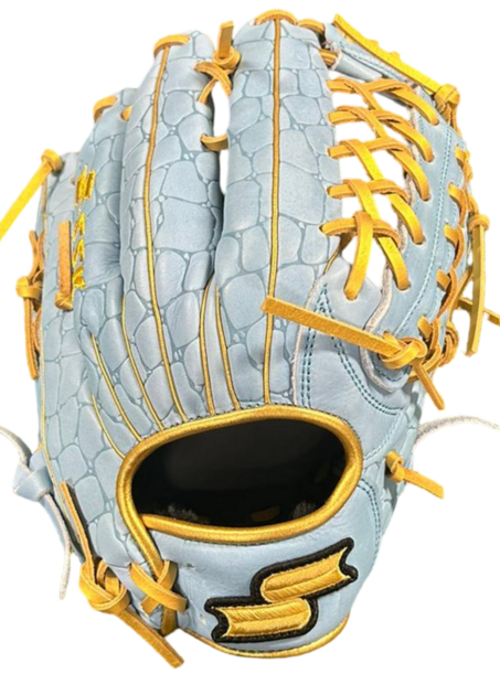 SSK EBC50 12.5" Outfield Glove Crocodile Pattern Colombia Blue/Gold RHT