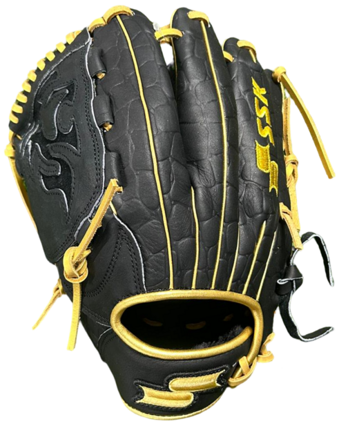 SSK EBC50 12" Pitcher/Infield Glove Crocodile Pattern Black/Gold LHT