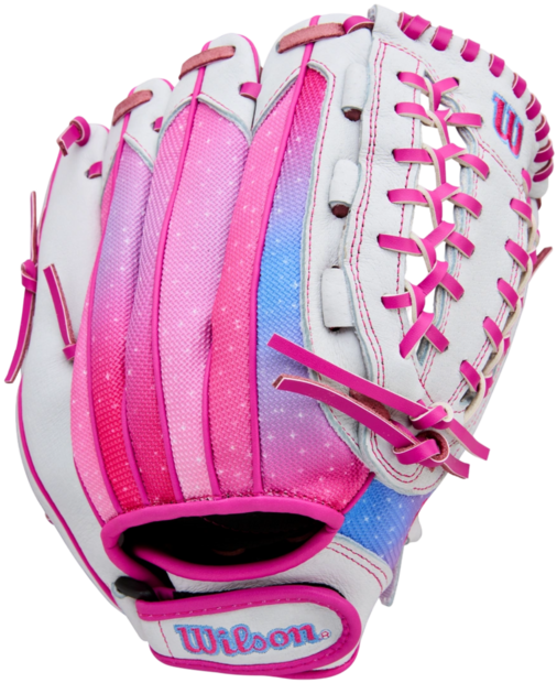Wilson A440 12" Youth Outfield Glove White/Pink/Galaxy RHT