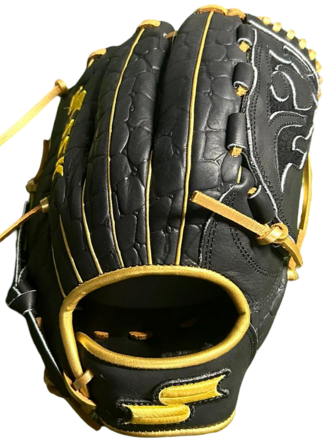 SSK EBC50 12" Pitcher/Infield Glove Crocodile Pattern Black/Gold RHT