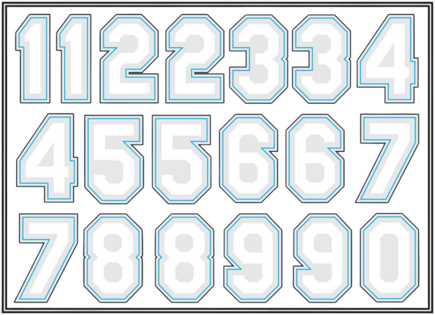 RAWLINGS HELMET NUMBERS DECAL KIT