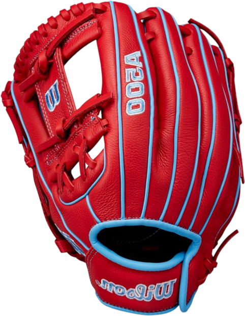 Wilson A500 11.5" Infield Glove Red/Baby Blue LHT