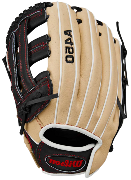 Wilson A450 12" Youth Outfield Glove Tan/Black LHT