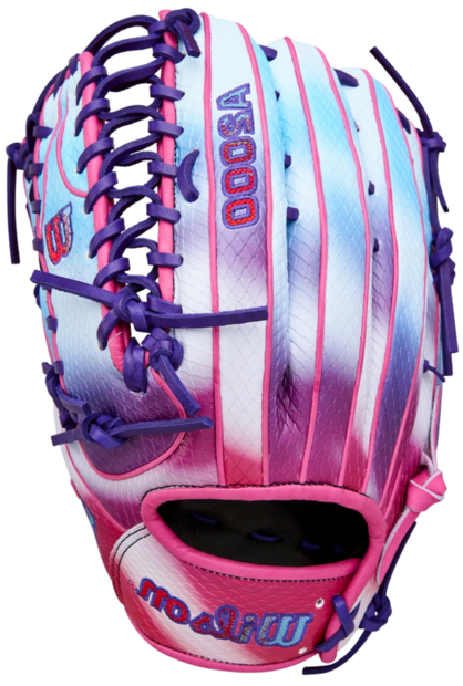 Wilson A2000 OT7SS 12.75&rdquo; Outfield Glove Pink/Purple/Blue/Cloud LHT