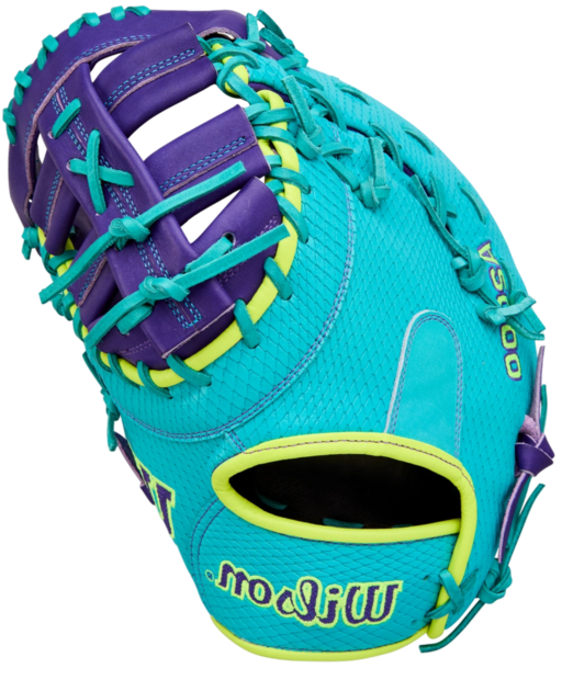 Wilson A2000 1612SS 12" First Base Glove Teal/Purple/Neon LHT
