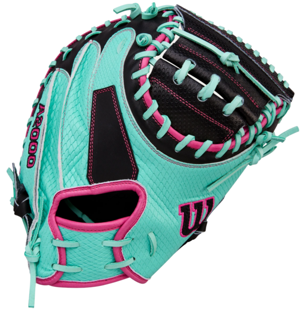 Wilson A2000 M23SS 33.5&rdquo; Catcher Glove Seafoam/Black/Pink