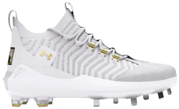 Under Armour Harper 9 Pro White/Metallic Gold Metal Cleats