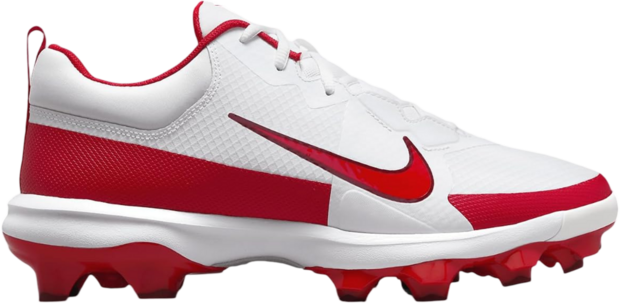 Nike Trout 9 Pro White/Scarlet Low Rubber Cleats