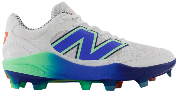New balance PL3000I7 White/Electric Jade/Bright Lapis Rubber Cleats