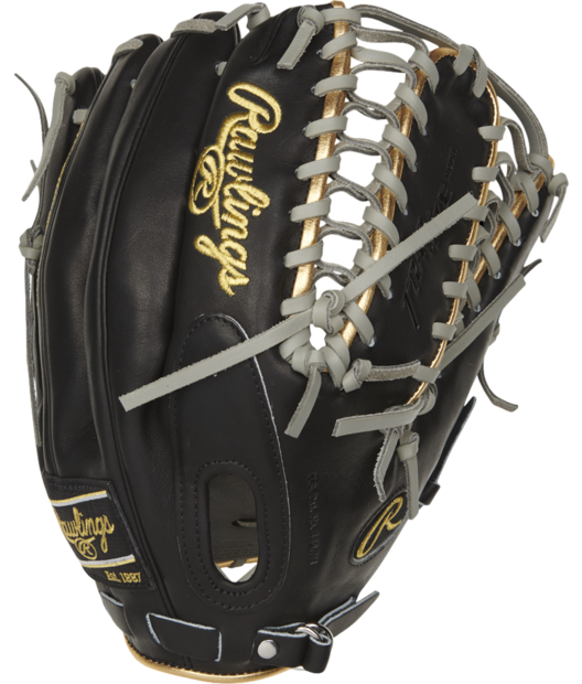 Rawlings Pro Preferred 12.75" Outfield Glove Black/Gray RHT