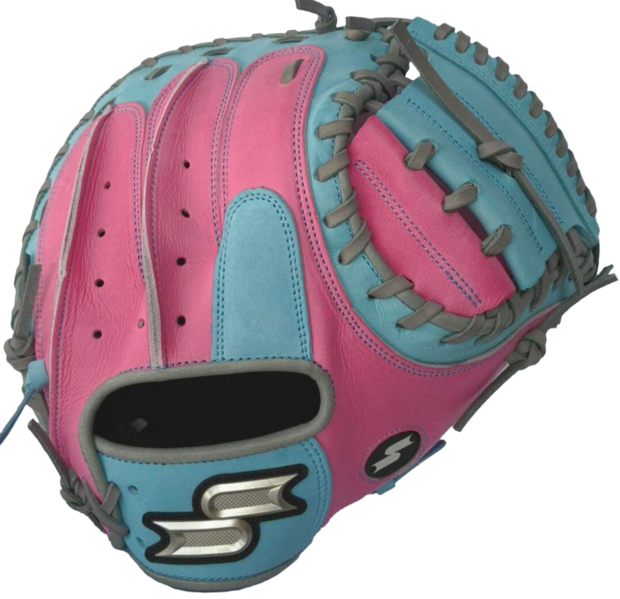 SSK Pro Custom 33" Catcher Glove Pink/Colombia Blue RHT