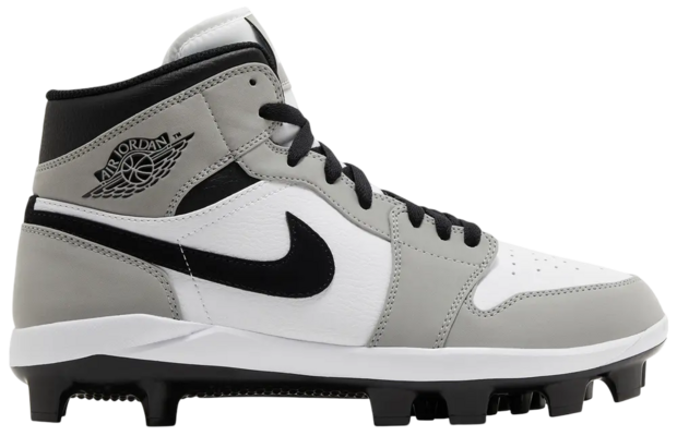 Nike Air Jordan 1 Light Smoke Grey/White/Black High Rubber Cleats