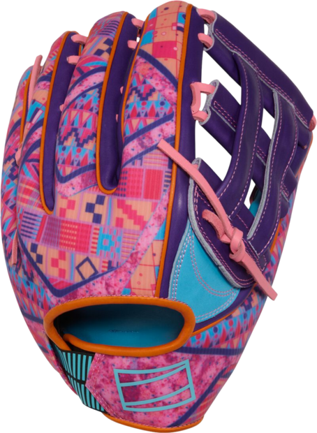 Rawlings REV1X 12.75" Outfield Glove Columbia Blue/Purple/Pink RHT