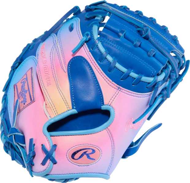 Rawlings Heart of the Hide Fun Burst 2.0 33" Catcher Glove Royal/Pink/Columbia Blue RHT