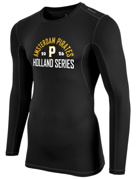 Long Sleeve Compression Shirt Amsterdam Pirates 2026 Black Hoofdklasse Holland Series