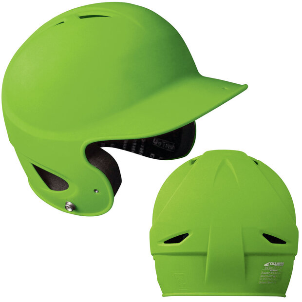 H4M - Champro Rubberized Matte Performance Youth Batting Helmet Neon Green
