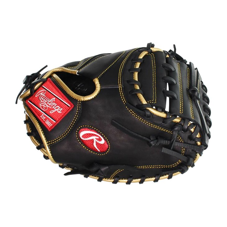 Rawlings R9 32.5" Catcher Glove Black/Gold RHT