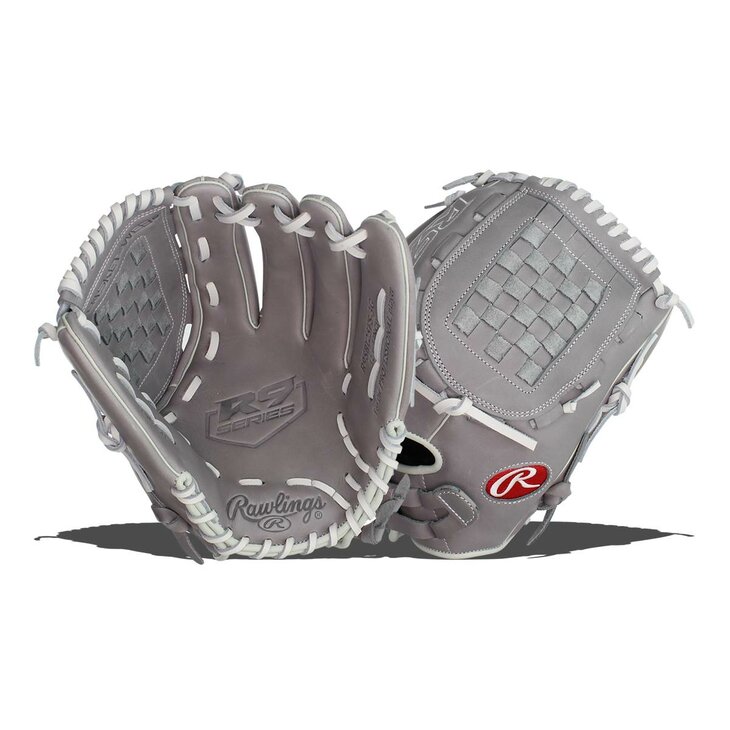 Rawlings R9 Softball 12" Infield/Pitcher Glove Gray/White RHT