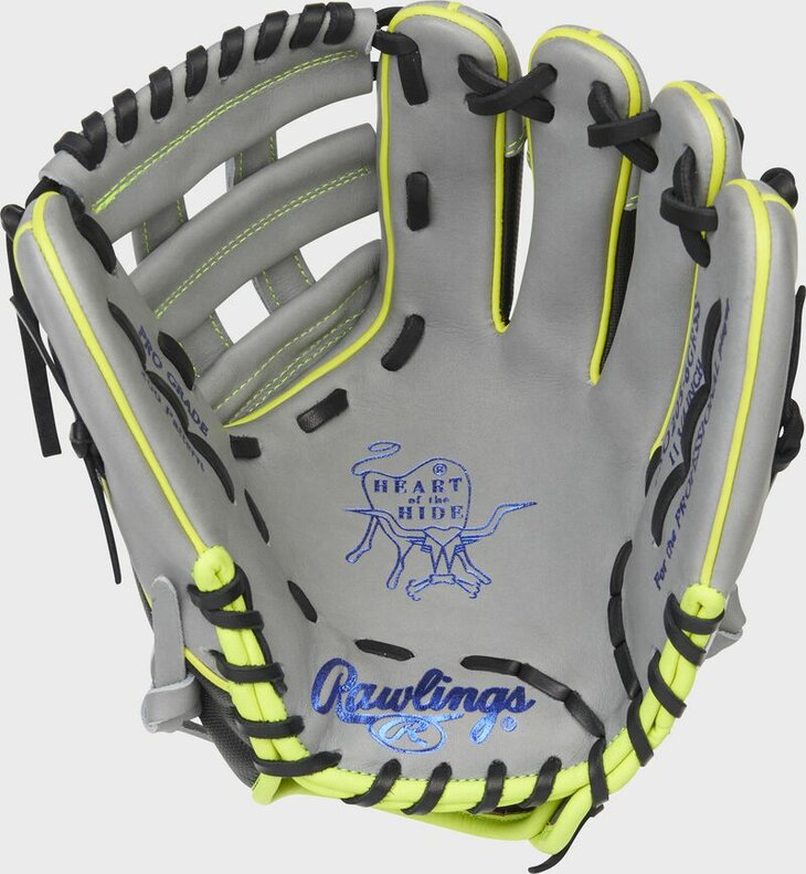 Rawlings Heart of the Hide 11.75" Infield/Pitcher Glove Gray/Black/Yellow RHT
