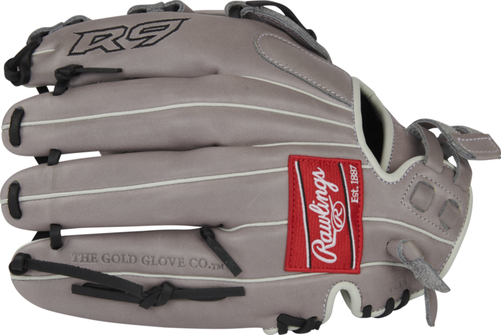Rawlings R9 Softball 12" Infield Glove Gray/Black RHT