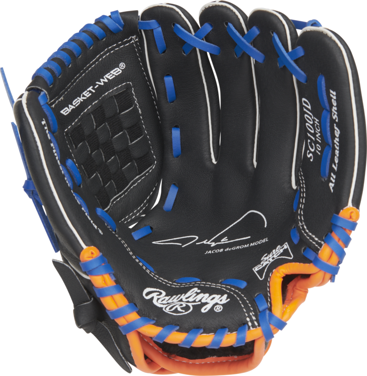 Rawlings Sure Catch Jacob deGrom 10" Youth Pitcher/Infield Glove Black/Orange/Blue RHT