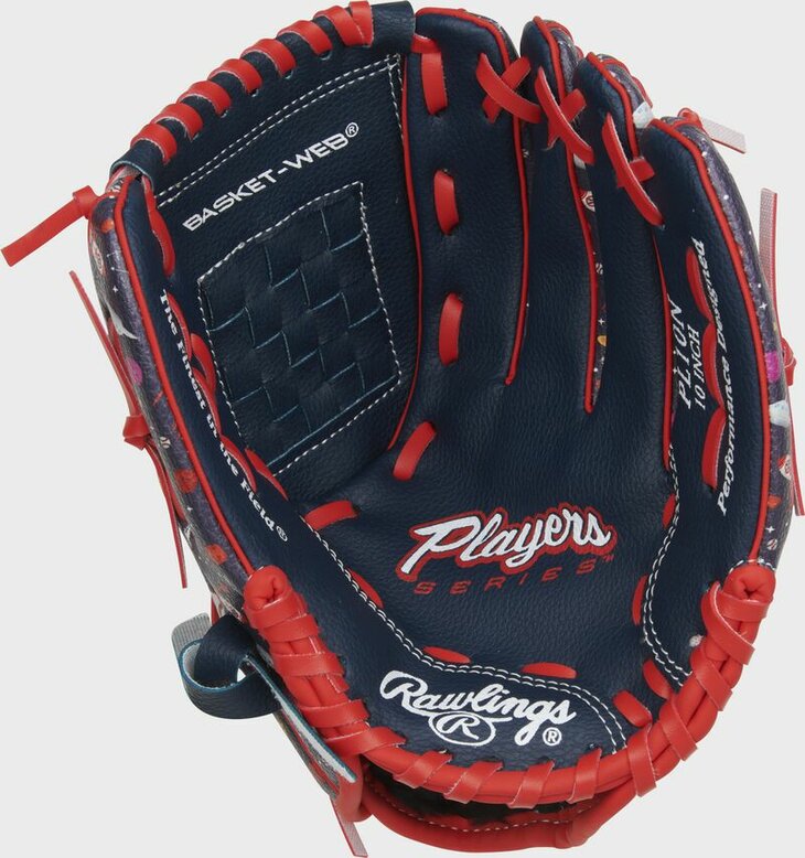 Rawlings Players Series 10" Youth Glove Space Print Navy/Red RHT