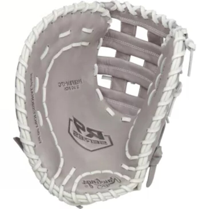 Rawlings R9 Softball 12.5" First Base Glove Gray/White LHT