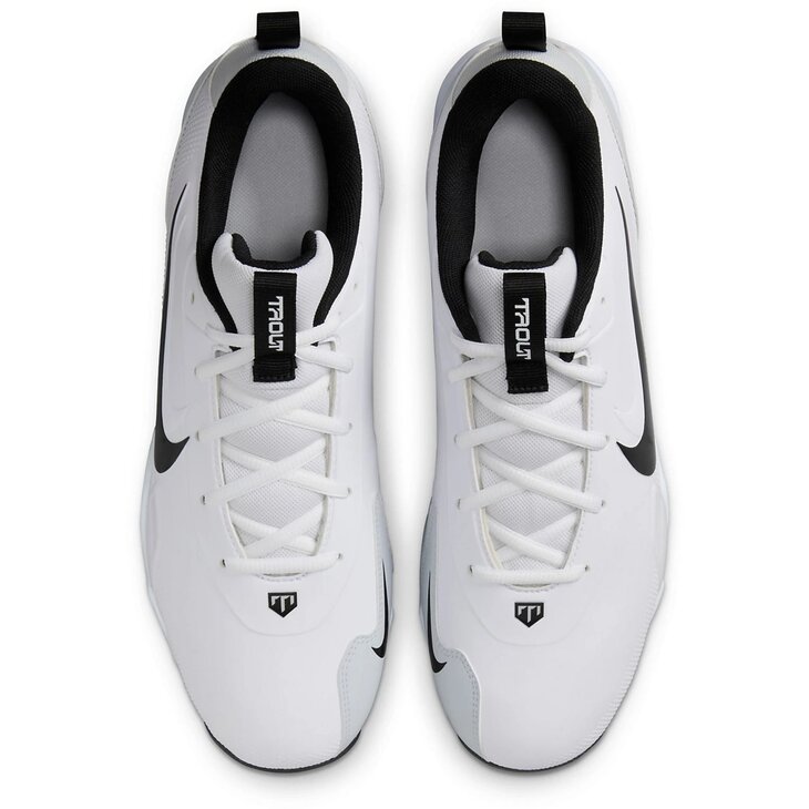 Nike Trout 9 White/Pure Platinum/Black Low Rubber Cleats Beeball