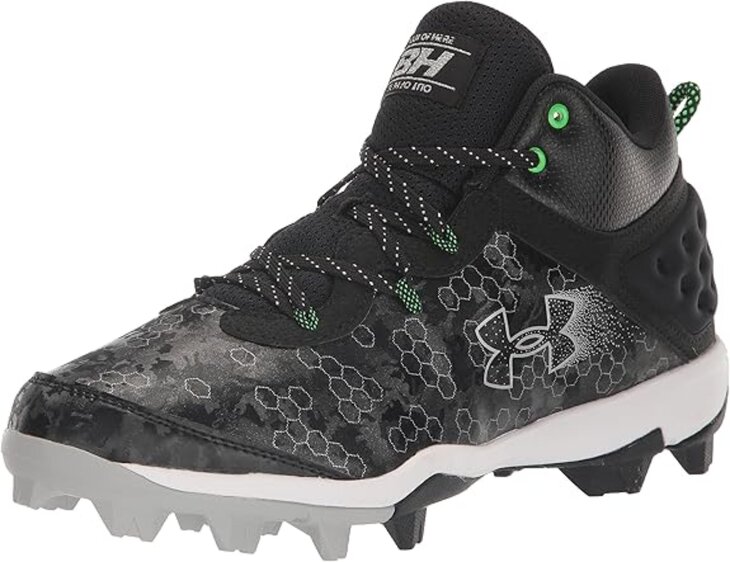 Under Armour Harper 8 Pro Black/Green High Rubber Cleats