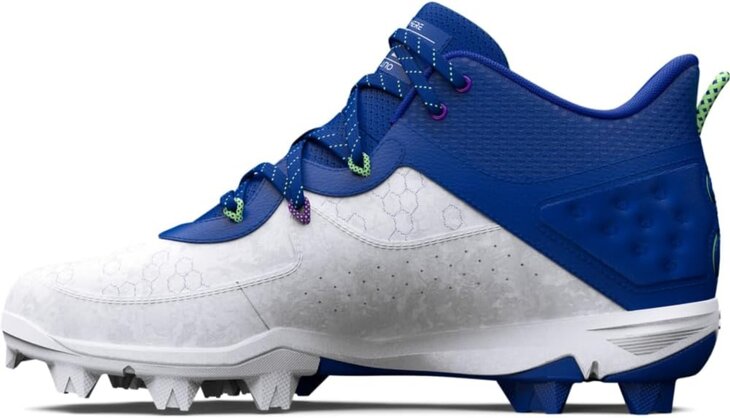 Under Armour Harper 8 Pro Royal/White High Rubber Cleats Beeball