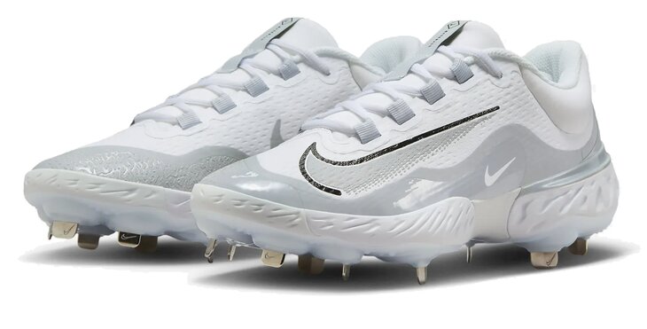 Nike Huarache Elite 4 Low Wolf Grey/White Metal Cleats