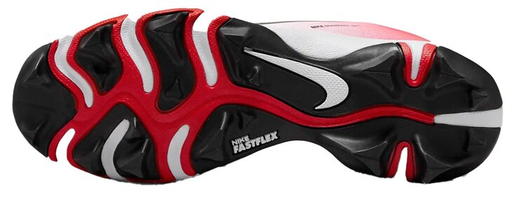 Nike Hyperdiamond 4 White/Scarlet Rubber Cleats Beeball
