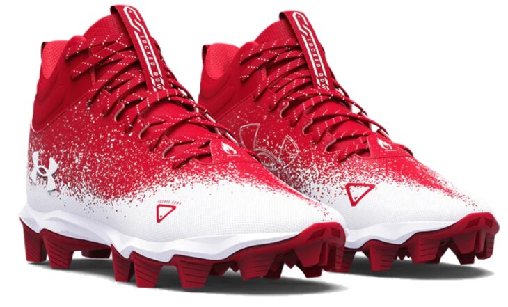 Under Armour Spotlight 2 Scarlet/White High Rubber Cleats