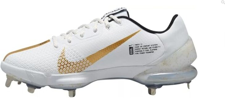Nike Trout 7 White/Gold Low Metal Cleats