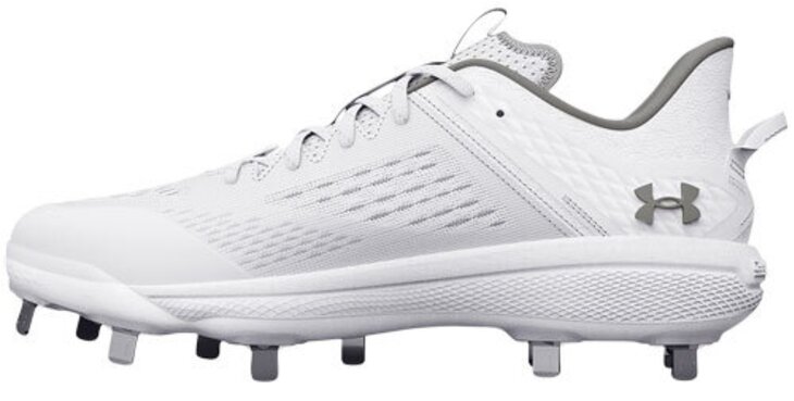 Under Armour Yard MT White Metal Cleats