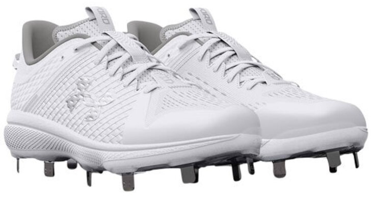 Under Armour Yard MT White Metal Cleats