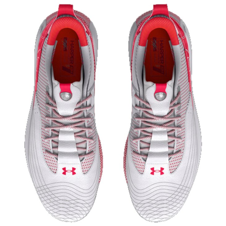 Under Armour Harper 7 White/Scarlet Metal Cleats
