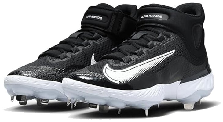 Nike Huarache Elite 4 Black High Metal Cleats