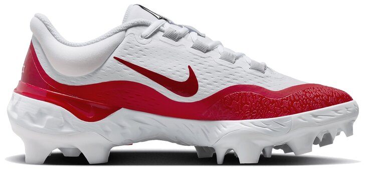 Nike Huarache Elite 4 White/Scarlet Low Rubber Cleats
