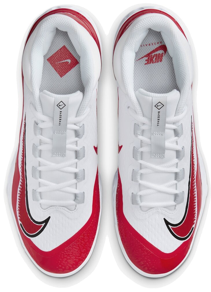 Nike Huarache Elite 4 White/Scarlet Low Rubber Cleats