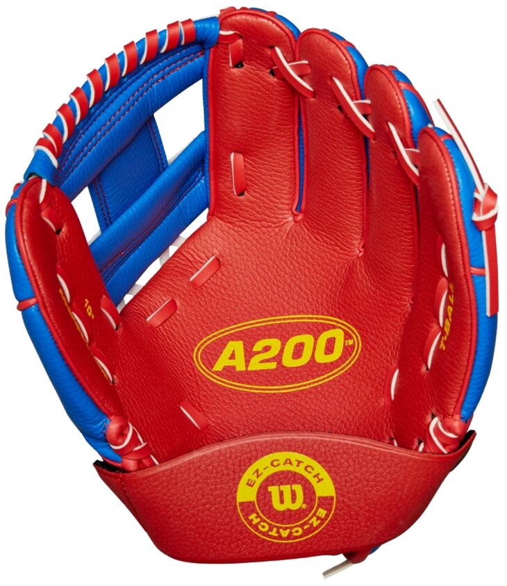 Wilson A200 10" Youth Glove Royal/Red RHT