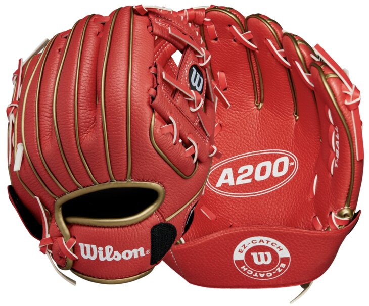 Wilson A200 9" Youth Glove Red/Gold RHT