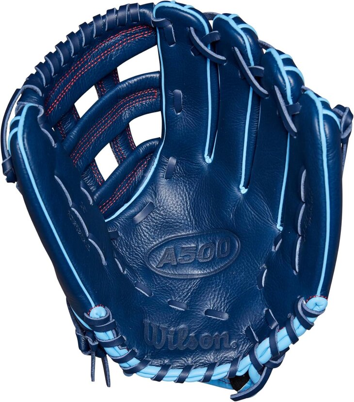 Wilson A500 12" Infield/Pitcher Glove Navy/Baby Blue RHT