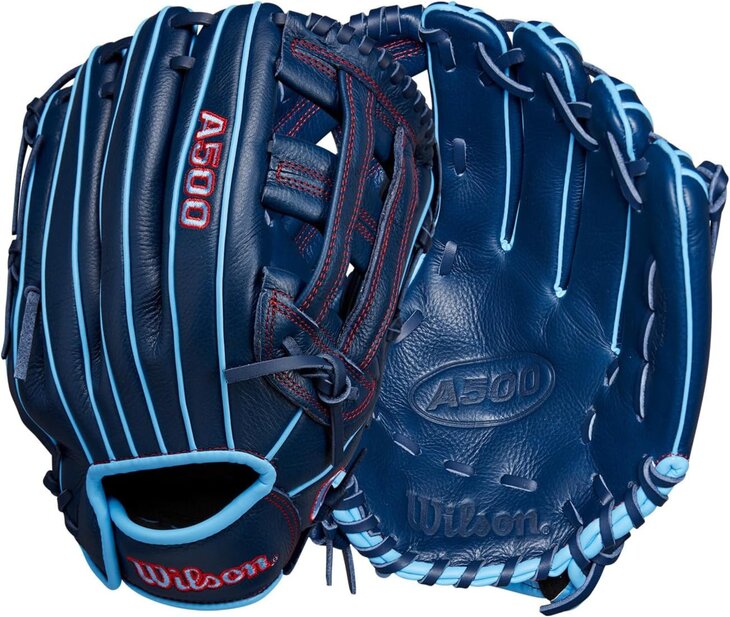 Wilson A500 12" Infield/Pitcher Glove Navy/Baby Blue RHT
